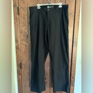 UB Tech Pants Men 38 Black Straight Leg Zipper Pocket Nylon Hike Camp 38x34